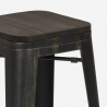 Industriële set met hoge bartafel 60x60 cm en 4 barkrukken Bent Karakteristieken