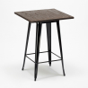 ensemble bar 4 tabourets bois industriel table haute 60x60cm bent black Catalogue