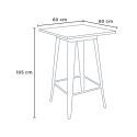 industriële bar set 4 Lix hout krukken hoge tafel 60x60cm bent white Prijs