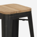 industriële bar set 4 Lix hout krukken hoge tafel 60x60cm bent white Karakteristieken