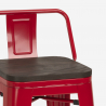 Set met hoge zwarte metalen tafel 60x60 cm en 4 barkrukken Buch Black 