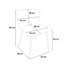 Industriële set met 4 stoelen en vierkante tafel 80x80 cm Claw Light 