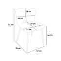 Vierkante tafel set 80x80cm 4 stoelen hout metaal industriële stijl Claw 