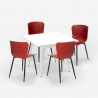 Industriële set met 4 stoelen en vierkante tafel 80x80 cm Wrench Light Afmetingen