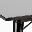 set 4 stoelen tafel 80x80cm Lix vierkante industriële stijl wrench dark 