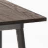 hoge houten salontafel set 60x60cm 4 krukjes metaal Lix industrieel bruck wood 