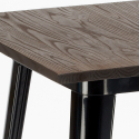 set van 4 metalen krukken Lix industriële hoge tafel 60x60cm bruck wood black 