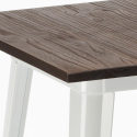ensemble 4 tabourets Lix table 60x60cm bois métal bar bruck wood white 
