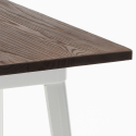 ensemble 4 tabourets Lix table 60x60cm bois métal bar bruck wood white 