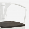ensemble 4 tabourets table 60x60cm bois métal bar bruck wood white 