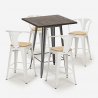Industriële set met hoge tafel 60x60 cm en 4 barkrukken Bruck Top Light Voorraad
