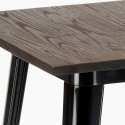 Industriële set met hoge tafel 60x60 cm en 4 barkrukken Bruck Black Top Light Afmetingen