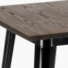 Industriële set met hoge tafel 60x60 cm en 4 barkrukken Bruck Black Top Light Afmetingen