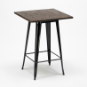 Industriële set met hoge tafel 60x60 cm en 4 barkrukken Bruck Black Top Light Karakteristieken