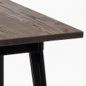 Industriële set met hoge tafel 60x60 cm en 4 barkrukken Bruck Black Top Light Prijs