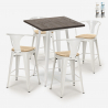 Set met hoge tafel 60x60 cm en 4 industriële metalen barkrukken Bruck White Top Light Aanbieding