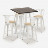 Set met hoge tafel 60x60 cm en 4 industriële metalen barkrukken Bruck White Top Light Catalogus