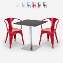 set 2 stoelen Lix salontafel 70x70cm horeca bar restaurants starter silver Catalogus
