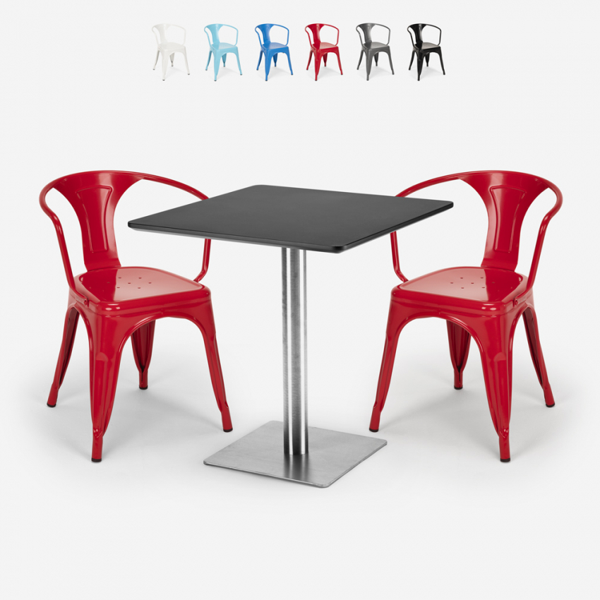 Horeca set met 2 stoelen en salontafel 70x70 cm Starter Silver Catalogus