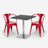 set 2 stoelen Lix salontafel 70x70cm horeca bar restaurants starter silver Kosten