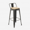 ensemble 4 tabourets bois métal style vintage bar table haute 60x60cm axel black Catalogue