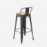 ensemble 4 tabourets bois métal style vintage bar table haute 60x60cm axel black Choix