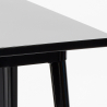 set van 4 vintage krukjes industriële zwarte hoge tafel 60x60cm rush black Kosten