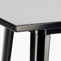 ensemble 4 tabourets vintage style et table haute noire 60x60cm industriel rush black 