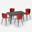 Ensemble Table À Manger 120x60cm Design Industriel et 4 Chaises Restaurant Cuisine Ruler Dimensions