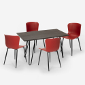 ensemble de 4 chaises et table rectangulaire 120x60cm style Lix industriel cuisine restaurant wire Prix