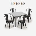 ensemble de 4 chaises vintage style Lix et table 80x80cm industriel cuisine restaurant bistrot state Remises