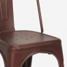 Industriële set met 4 vintage stijl stoelen en tafel 80x80 cm State 
