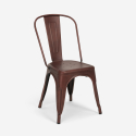 Industriële set met 4 vintage stijl stoelen en tafel 80x80 cm State 