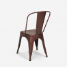 Industriële set met 4 vintage stijl stoelen en tafel 80x80 cm State 