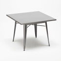 Industriële set met 4 vintage stijl stoelen en tafel 80x80 cm State 