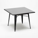 set van 4 vintage industriële stijl tafel stoelen 80x80cm state black 