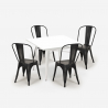 ensemble 4 chaises industriel style table blanche 80x80cm métal state white Prix