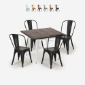 ensemble table 80x80cm et 4 chaises style Lix cuisine restaurant industriel burton white Remises