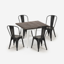ensemble table 80x80cm et 4 chaises style Lix cuisine restaurant industriel burton white Prix