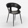 set 4 stoelen design vierkante tafel 80x80cm industriële reeve black 