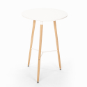 Ensemble Table Ronde 60cm et 2 Tabourets Design Scandinave Ojala Light 
