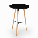 Set met hoge ronde tafel 60 cm en 2 barkrukken in Scandinavisch design Ojala Dark 