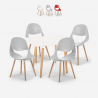 Set van witte vierkante tafel 80x80cm en 4 stoelen in Scandinavisch design Dax Light Aanbod
