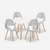 Set van 4 witte vierkante tafelstoelen 80x80cm Scandinavisch design Dax Light Voorraad