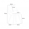 Set van zwarte vierkante tafel 80x80cm en 4 stoelen in Scandinavisch design Dax Dark 