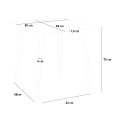 Set van zwarte vierkante tafel 80x80cm en 4 stoelen in Scandinavisch design Dax Dark 