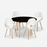 Conjunto 4 cadeiras design mesa de jantar 100x100cm preta redonda Midlan Dark Catalogus