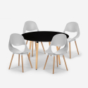 Ensemble de 4 Chaises et 1 Table À manger Ronde Noire 100cm Design Midlan Dark Choix