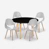 Ensemble de 4 Chaises et 1 Table À manger Ronde Noire 100cm Design Midlan Dark Choix