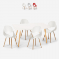 Scandinavisch design set met rechthoekige tafel 80x120 cm en 4 stoelen Flocs Light Aanbieding